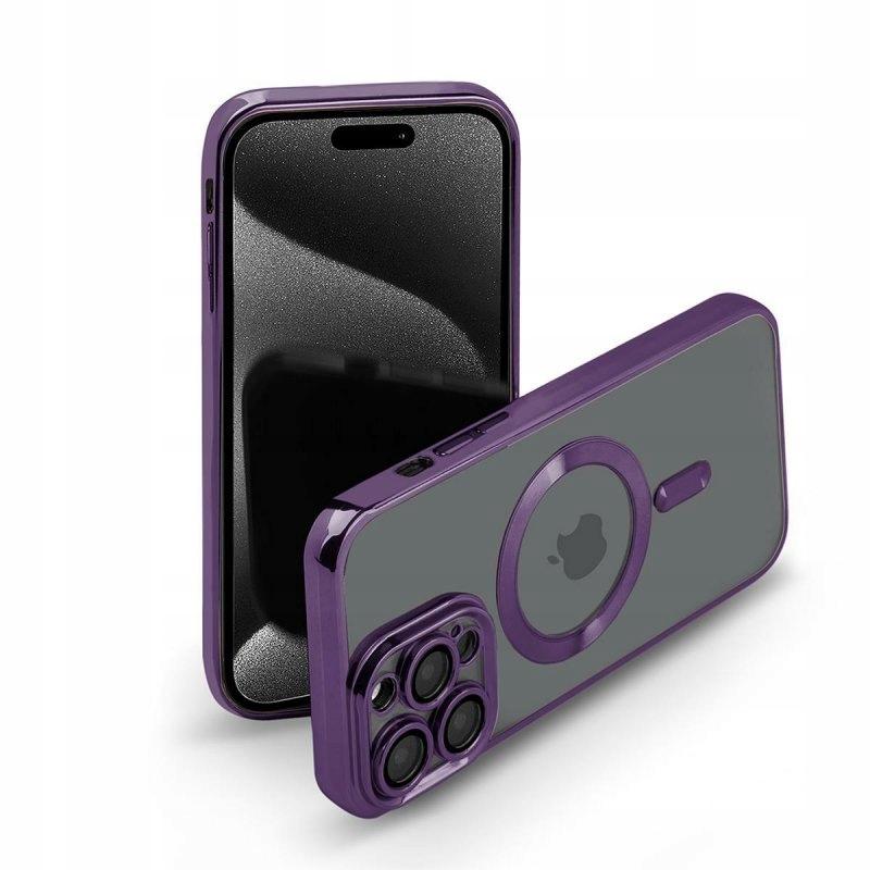 Etui do iphone 11 magsafe magshine obudowa wzmacniana fioletowy case +szkło
