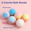 6Pcs Salt Bath Bombs with Toy Inside, Handmade Plants Extract Essential Oils Fizzies Balls, Dry Skin Moisturizing Shower Ball, Gift for Kids