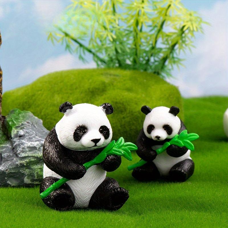 4Pcs New Panda Figurine Diy Home Kawaii Room Decor Miniature Fairy Garden Decoration Accessories Modern Children'S Birthday Gift