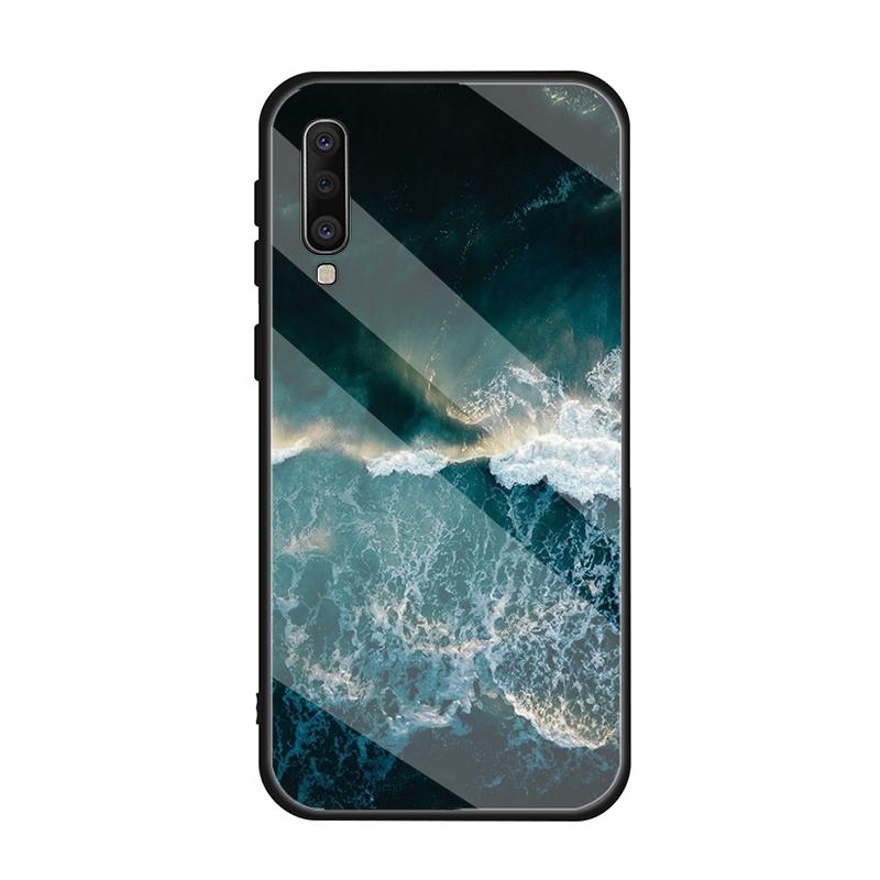 Gradient Ocean Tempered Glass Case For Samsung Galaxy A10S A10E A20S A20E A30S A40 A50S A60 A70 A80 A90 A6 A7 A8 Cover Shell
