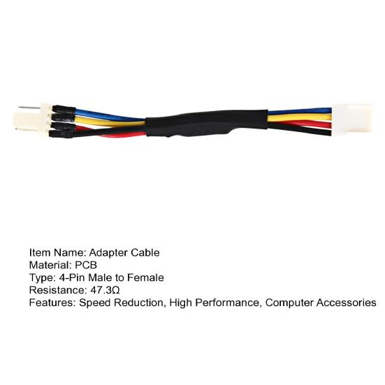CPU Fan Speed Reduction Cable 4-Pin Male to Female PWM Temperature Control Noise Reduction Computer Cooling Fan Deceleration Line