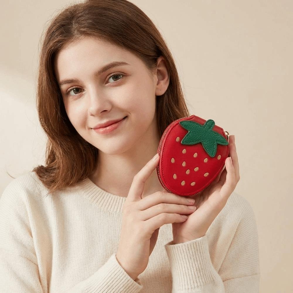 Fruit PU Leather Card Holder Multi-card Slot Storage Bag Fashion Strawberry Card Bag Girl