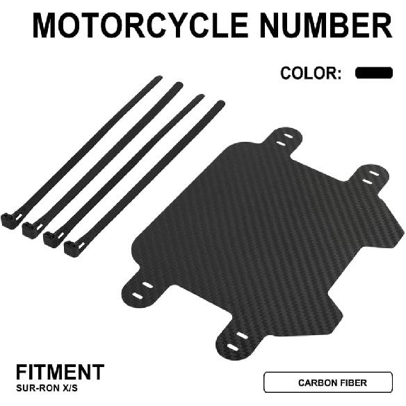 

Carbon Fiber Number License Plate for Sur Ron Surron LBX Talaria Sting MX3/R MX4 Talaria XXX E Ride Pro SS Segway X260 X160 Electric Dirt Bike Black
