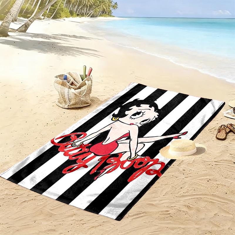 1pc Betty Boop Beach Towel Ideal Birthday Gift For Family, A Vibrant Beach Towel Suitable for Outdoor Activities