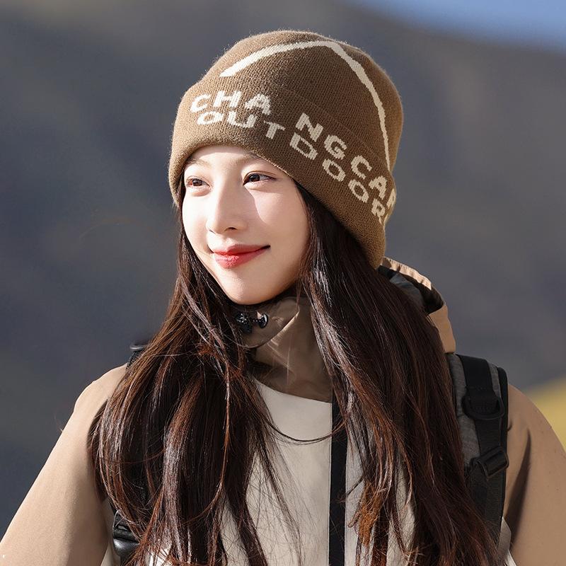 Knitted Hat for Women in Autumn and Winter Japanese Style Warm Ear Protection Woolen Hat for Mountain Climbing Small Baotou Cold Hat