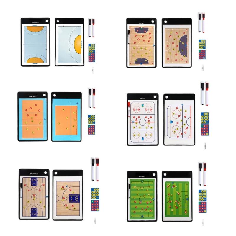 Soccer Tactic Board Magnetic Football Coaching Clipboard Training Coaching Football Coaches Strategy Board with Pens