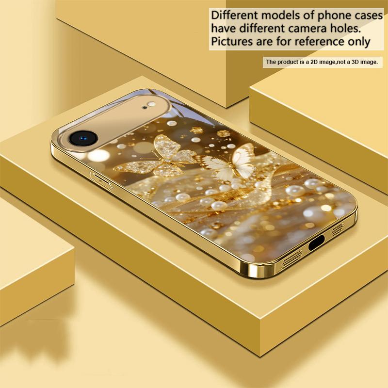 Golden landscape For IPhone 17Pro Max 16 17 Pro 15 Pro 14 13 Plus 12 Mini 11Pro Max XR 16E 17Air Golden glass phone case