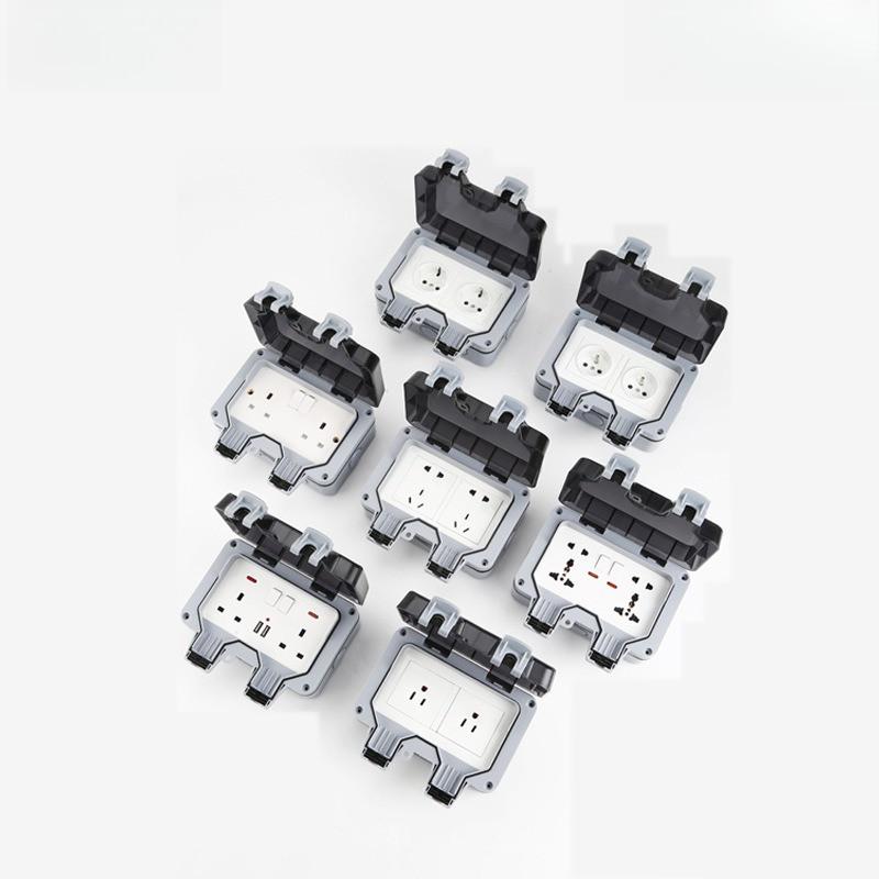 Boîtier Boîte de Commande Prise Étanche IP66 Extérieur Prise Extérieure Imperméable Prise de Chargement USB Protection contre les Fuites