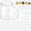 Aoriher 48 Pcs 8oz Plastic Mason Jars with Lids Round Clear Plastic Jars Containers Refillable Small Empty Storage Containers Food Canisters for