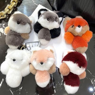 Tilki Peluş Kürk Sevimli Kolye Süper Yumuşak Sahte Bebek Tilki Bebek Peluşlar Asılı Süsleme Renkli Karikatür Dolması