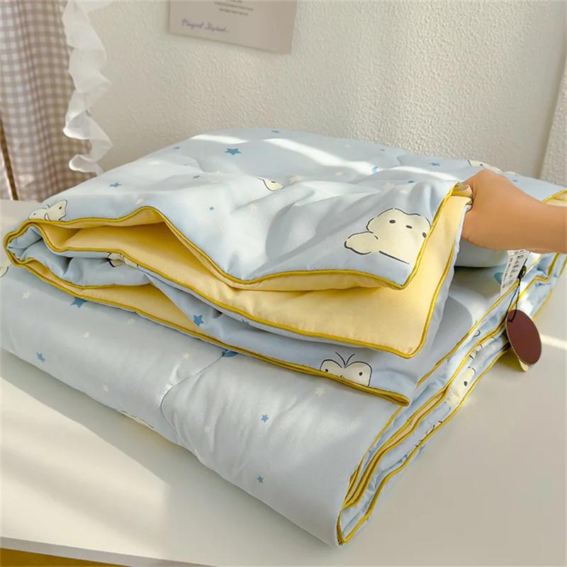 Summer Quilt Comforter Printed Thin Quilt for Home Decor Soft Cotton Breathable Air Conditioner Quilts Home Decor Soft Cotton Quilts
