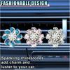 3PCS Bling Diamond Flower Car Air Vent Clips, Cute Crystal Rhinestone Interior Clip-On Air Conditioning Outlet Decoration, Car Vent Clip Charm for