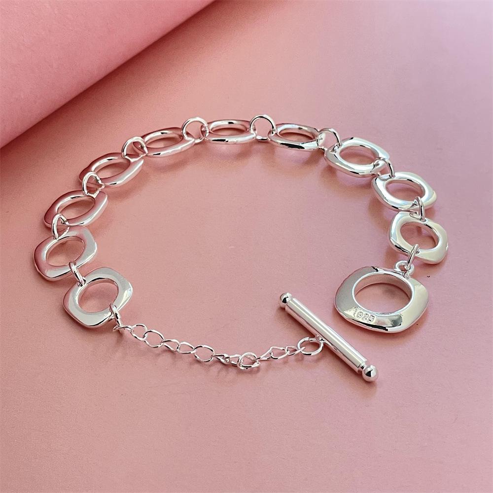 Čtvercový dutý řetízek ze sterlingového stříbra 925 pro dámské náramky Originální designové šperkařské doplňky Šperky Argent 925
