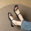 Fashion New 2025 Summer Sandals Shoes for Women Round Toe Low Heel Sandals Roman Shoes Open Toe Women Sandals Zapatos Mujer Flat Shoes