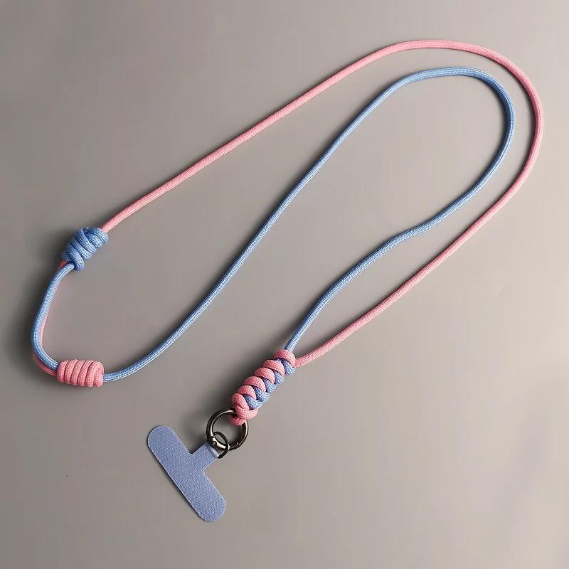 

Unisex Two-color Weave Mobile Phone Lanyard Neckband Strap Shoulder Roed Adjustable Safety Tether Phone Case Anti-Lost Lanyards