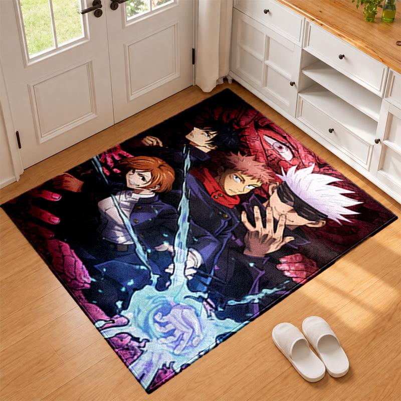 שטיח Jujutsu Kaisen למפתן הכניסה לסלון או לחדר השינה, משטח מגן מתחת לכיסא, קישוט למשרד, מתנת חג המולד, מתנת יום הולדת