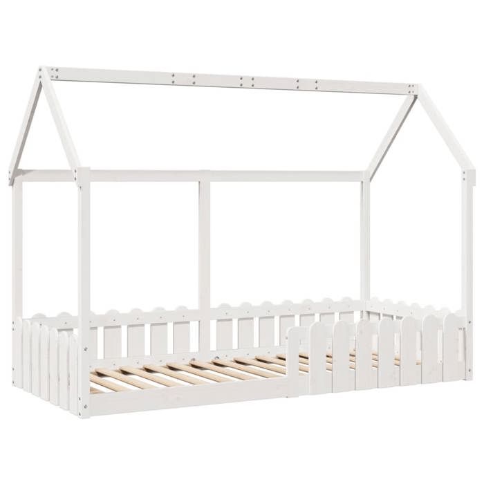 VidaXL Cadre de lit d'enfants forme de maison 90x190cm bois massif pin, cadre de lit en forme de maison, cadre de lit pour 850693