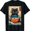 Gatto Ramen Giapponese Divertente Grafica T-shirt Kawaii Gatto Anime Regali T-Shirt