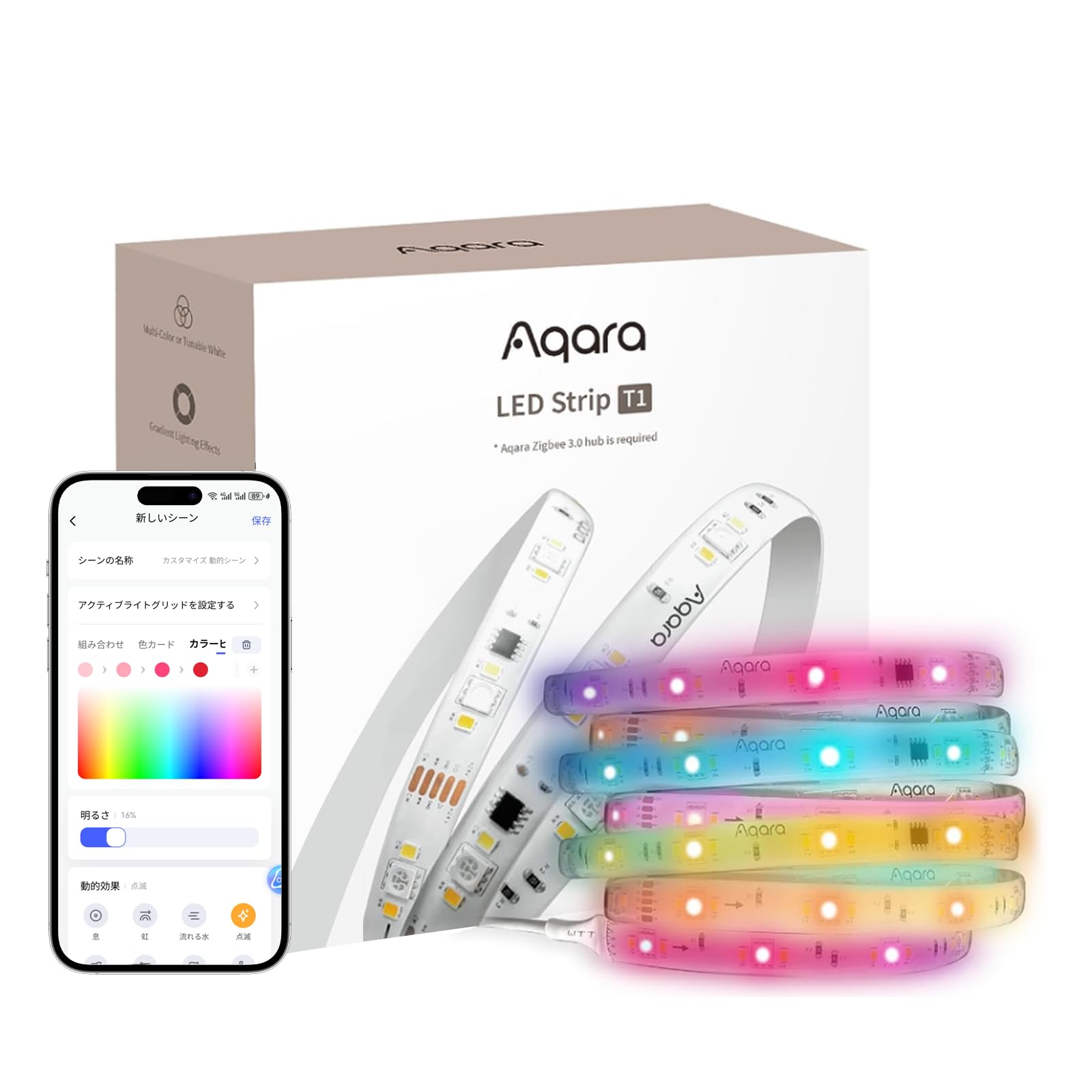 

Aqara T1 RGB LED Strip 2 Aqara Hub Stepless Dimming and Color Daylight and Warm Alexa 16 Million Perfect for Party Google Memory Energy Suitable for