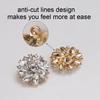 2/4Pcs Sparkling Rhinestone Flower Shaped Metal Button Suitable For Decorative Buttons On Clothing
