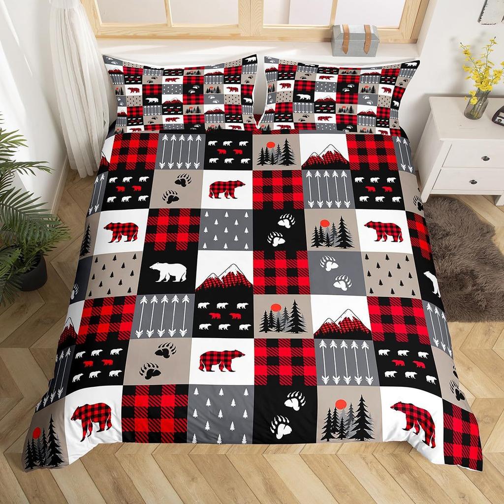 Christmas Snowman Down Comforter Set Bedding Set 3-piece Duvet Cover Set