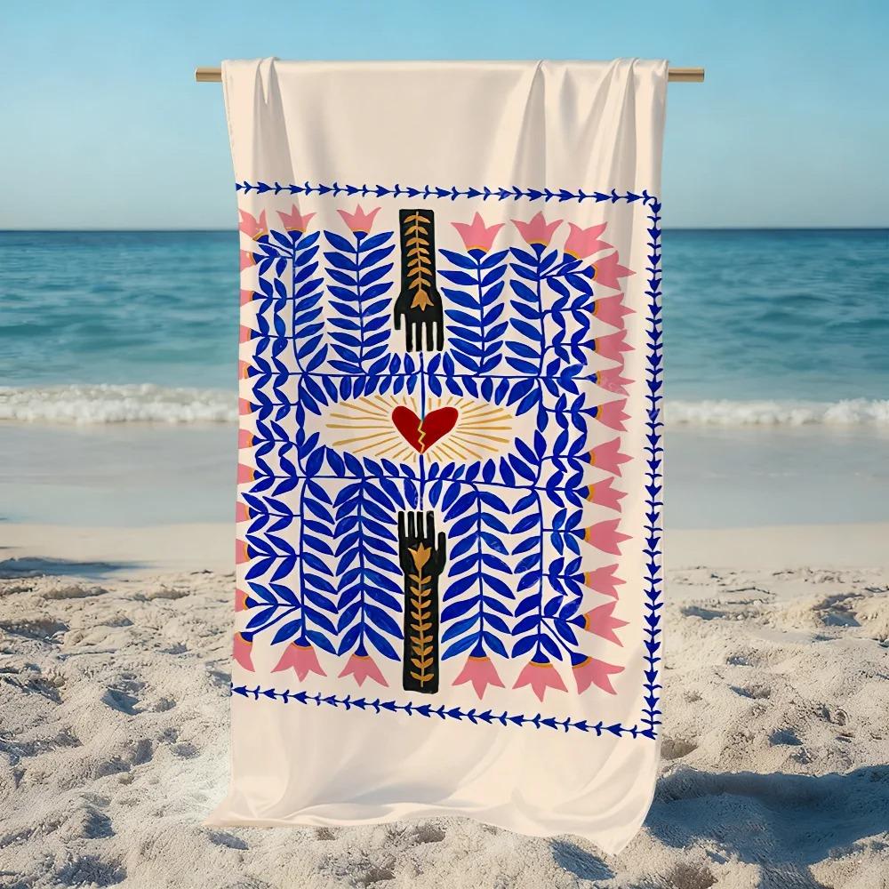 Harajuku Style Tiger Print Beach Towel Unique Abstract Eye Bath Towel Trendy Graphic Swimming Towels Summer Seaside Yoga Mat