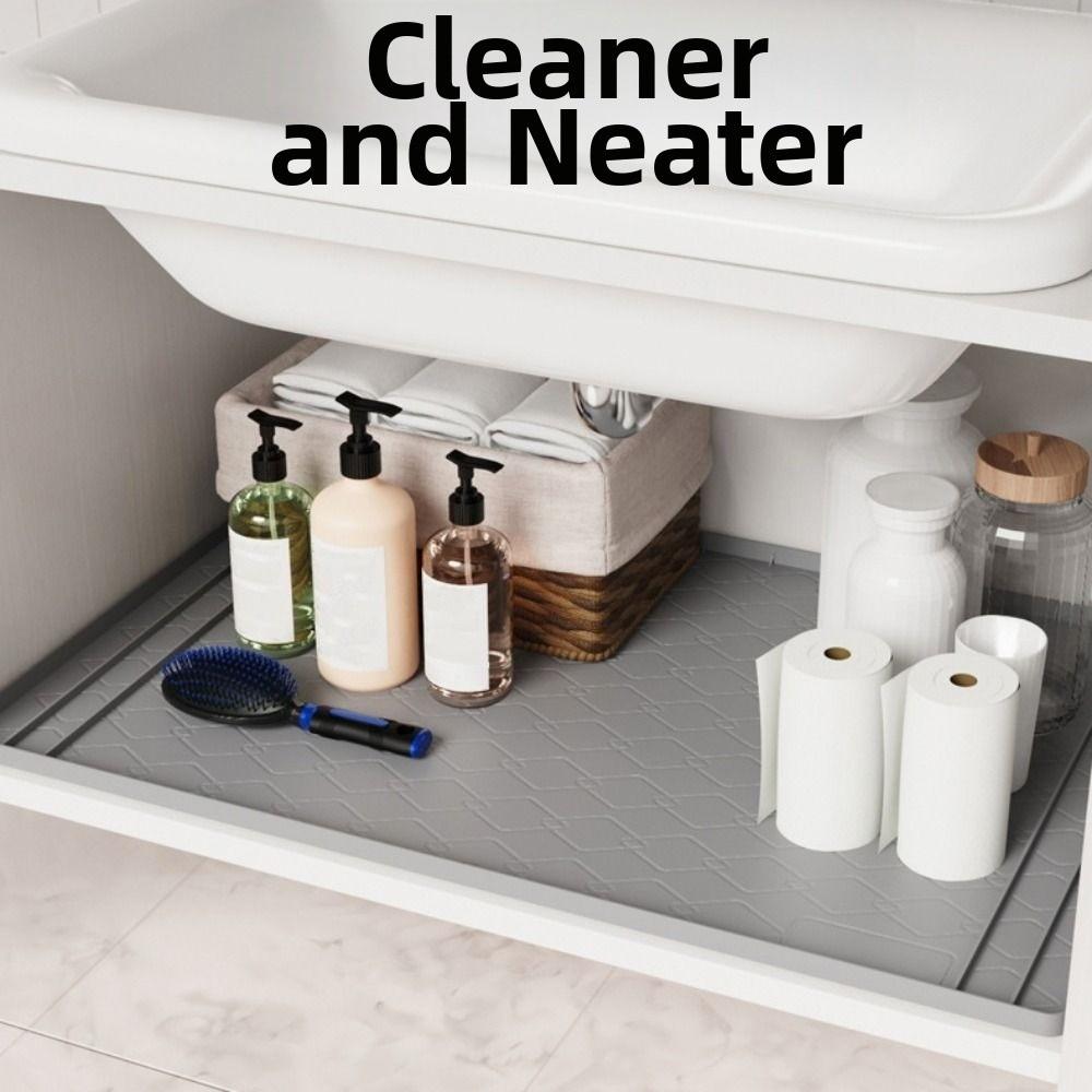 מזרן עמיד למים מלבני מתחת לכיור, מזרן מטבח מסיליקון עמיד למים, לשימוש בחדר אמבטיה