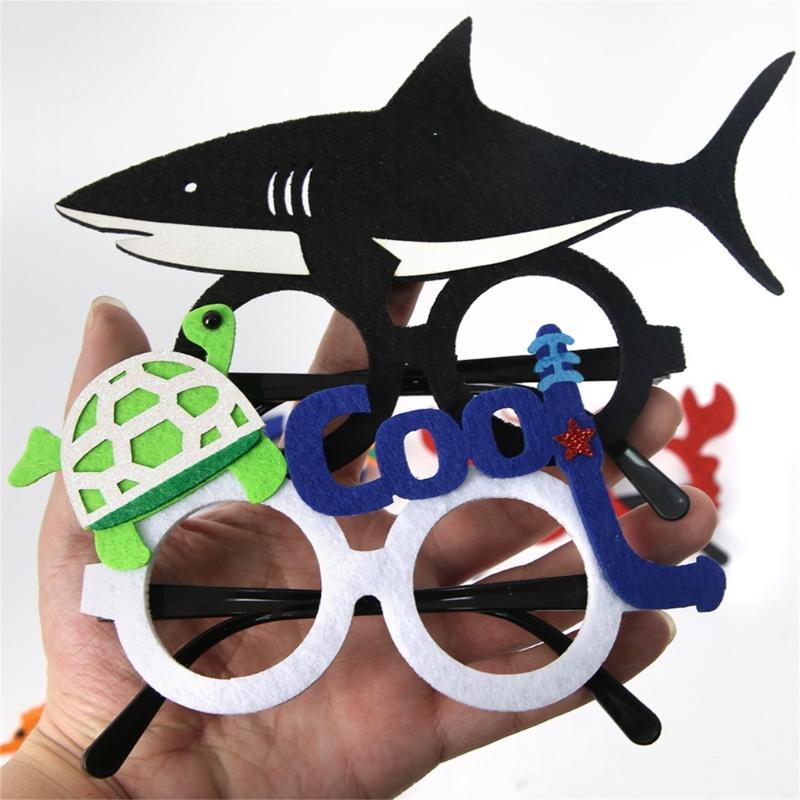 Shark Eyeglasses Ocean Sea Animal Glasses Photo Booth Props Under The Sea Party Supplies for Kids Adults