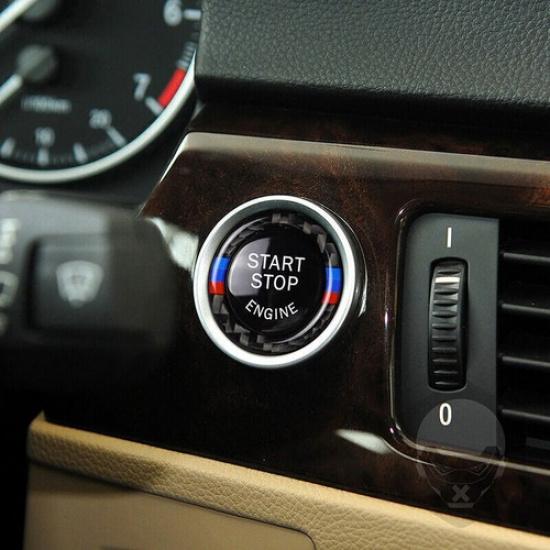 Engine Start Stop Button Replace Cover+Ring Black Fits BMW E90 E92 E93 2009-2012