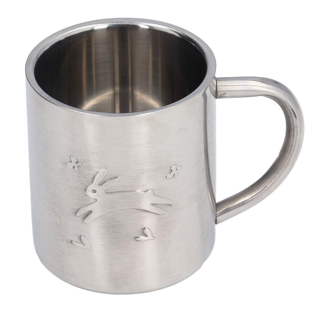 220ML Stainless Steel Mugs Easy to Clean Double Walled Coffee Mugs with Comfortable Handle for Office Student Children