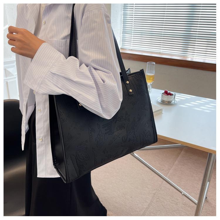 Women's Faux Leather Large Capacity Satchel Bag Korean Style Vintage Single Shoulder Handbag Crossbody Purse
