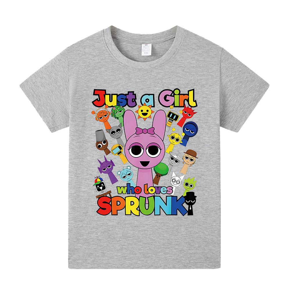 A1057 Kids Boys Girls Sprunki Casual Summer T-shirt