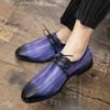 Elegant Pink Men's Dress Shoes Size 48 Wedding Banquet Men Leather Shoes Casual Lace-up Oxford Shoes Man chaussures homme cuir