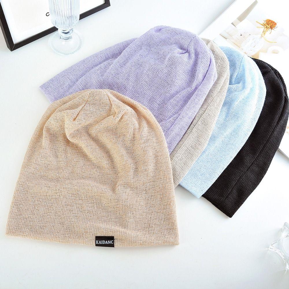 Soft Thin Breathable Pullover Hat Polyester Fashionable Baotou Hat  Autumn Spring