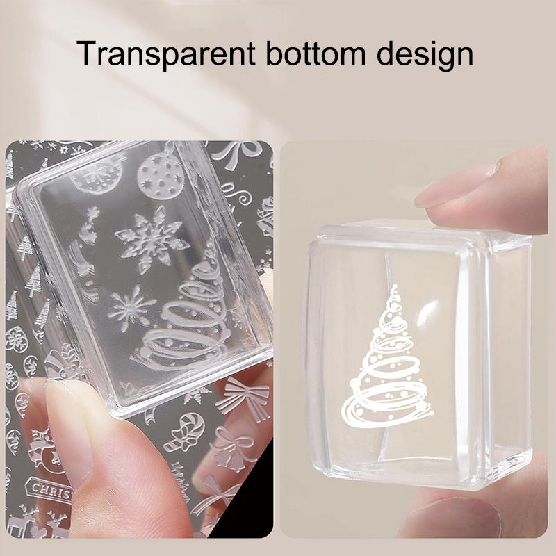 Transparent Nail Seal With Scraper Erasable French Nails Stamp Template Printing Tool Nail Polish Stamping Manicure Tool