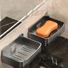 Wall Mounted Soap Drain Box Punch Free Simple Style Waterproof Soap Holder for Household Bathroom Decor