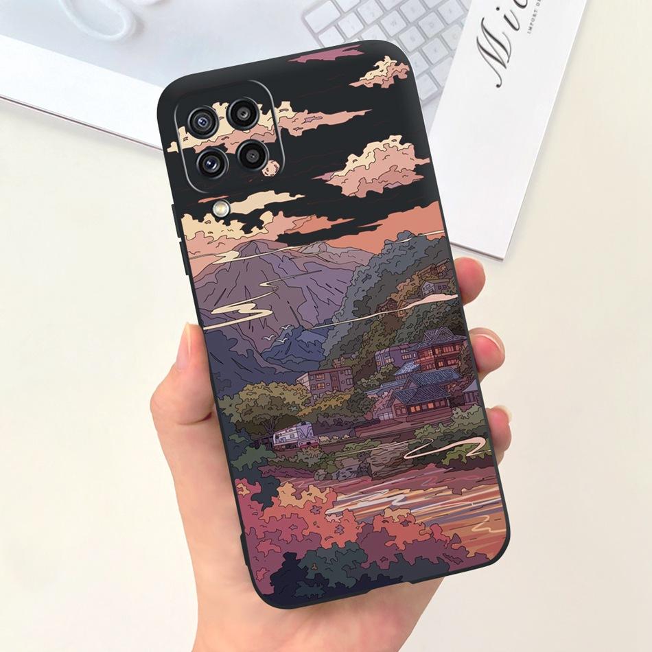 Für Samsung Galaxy M22 F22 Hülle Samsung M22 F22 4G SM-M225F E225F Mode Mond Design Weiches Silikon Schutzhülle Handyhüllen