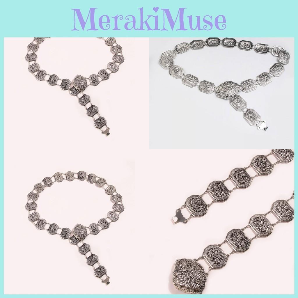 Metal Waist Ladies Belt With Retro Engraved Details For Cultural Costumes And Fashion