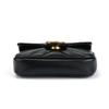 Gucci GG Marmont Distressed Gold Logo Chain Shoulder Strap Quilted Leather Coin Purse Handbag Super Mini Women's Black