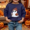 Kids Halloween Printed Long Sleeve Loose Fit Hoodie Pullover for Costume Party