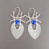 Lapis Lazuli Gemstone 925 Sterling Silver Jewelry Handmade Dangle Earrings 1.78" EE-64-29