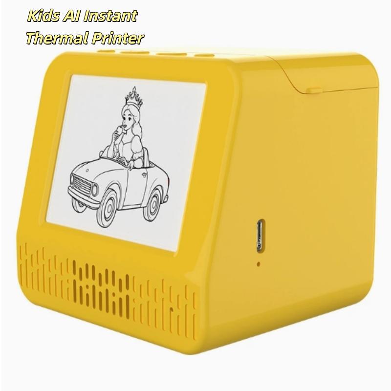Kids AI Instant Thermal Printer 2.8 Inch Screen Photo Printer Smart Voice Control Printer Al Mini Printer