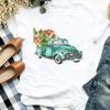 Women Lady Deer Animal Cartoon Print Printing Merry Christmas Womens Clothes Shirt T Tee For Tshirt