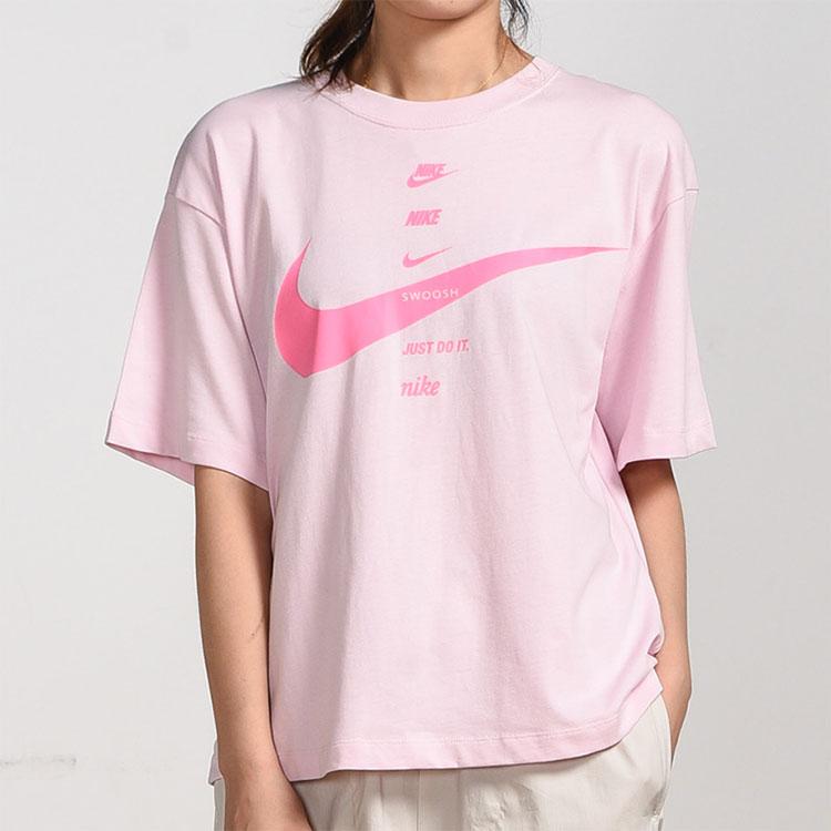 Nike Sportswear Short Sleeve T-Shirt With Print Women Tops Foam-Pink CU5683-663
