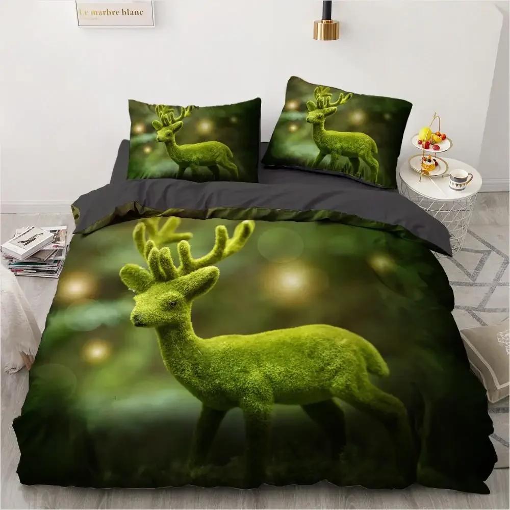 Forest Duvet Cover Set Fireflies Flying In A Glass Bottle Bedding Set Queen Size Animals 2/3pcs Polyester Quilt Cover for Kids