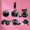1Pc Cat Brooch Jewelry Gifts Cartoon Animal Lapel Pins Bag Accessories Clothing Decor Cute Badges Black Kitten