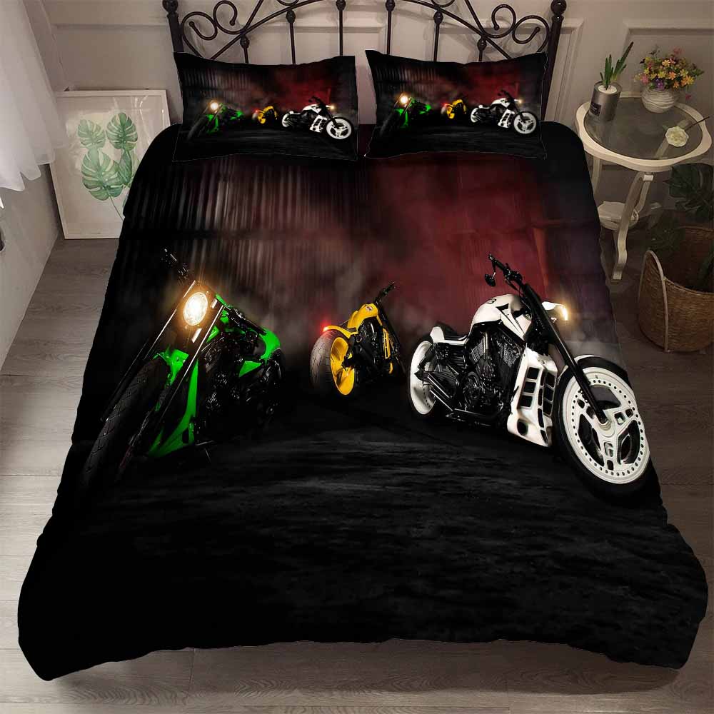 High Quality Super Soft Beddings 100% Polyester 3D Duvet Cover Comforter Set Bedding 200*230cm 220*240cm Racing Bedsets For Boy