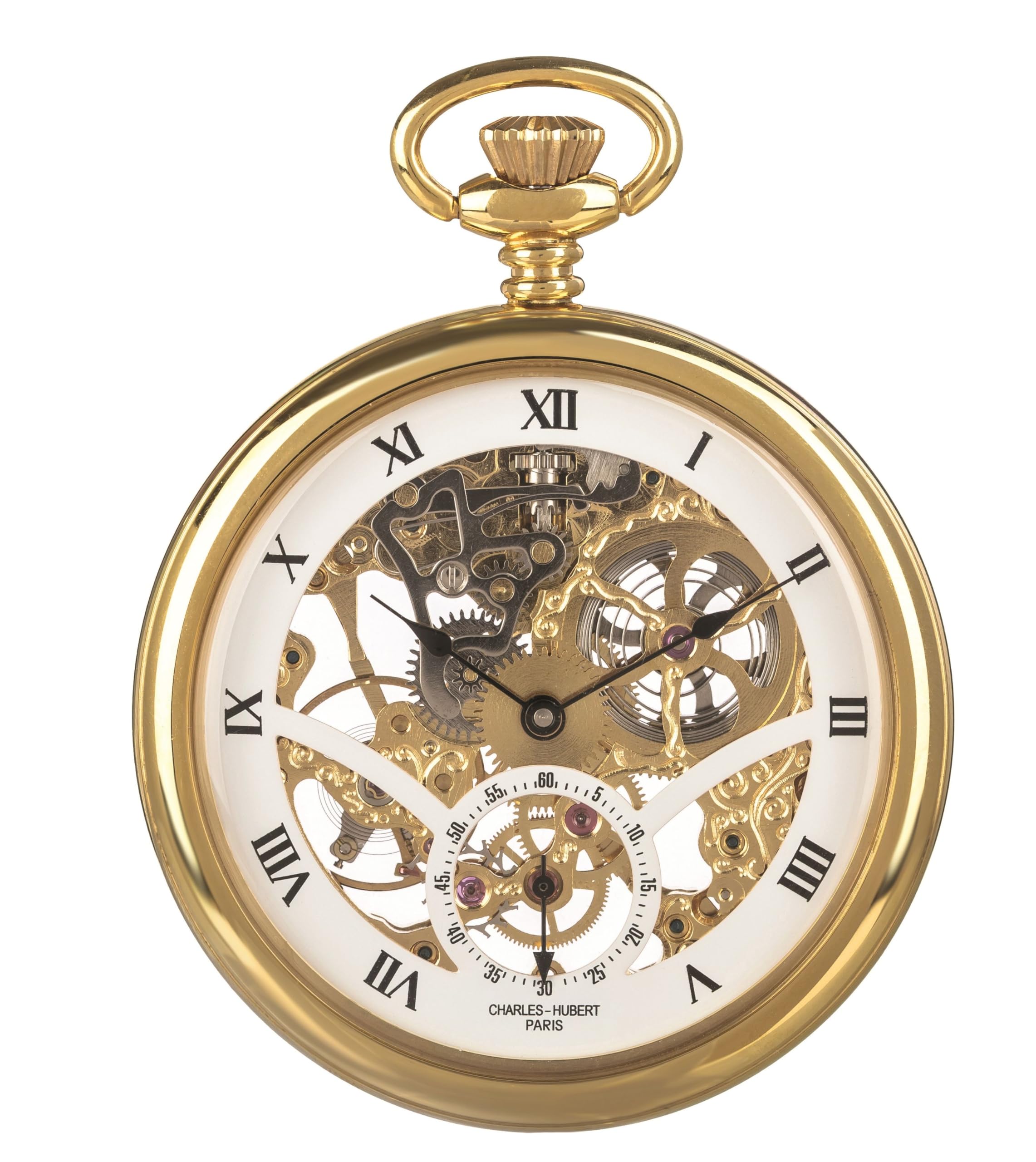 

Pocket Watch Mechanical Manual Winding Skeleton DWA056 [Charles Hubert] Men s
