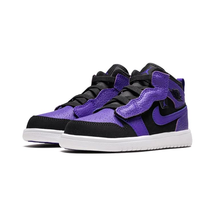 Jordan Air Jordan 1 Mid Alt Mid top Childrens Basketball Shoes Purple Black Children Aged 3 7 Years Old AR6351-051