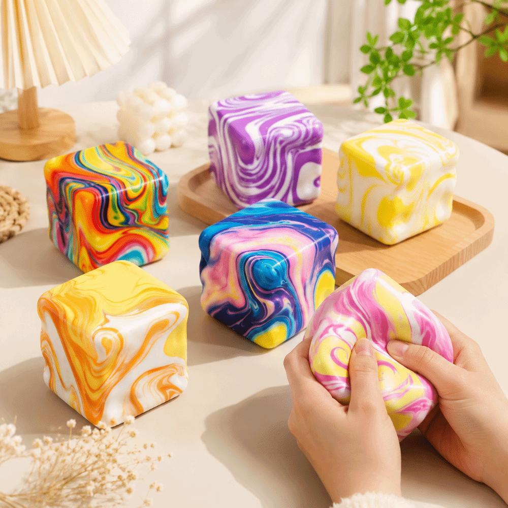 Super Soft Cheese Squeezed Cube 7cm Slow Rebound Fidget Toy Sensory Toy Squishy Toy Office
